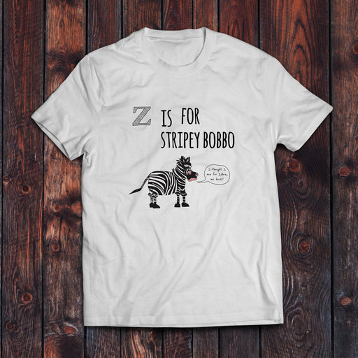z is for stripey bobbo t-shirt, tshirt, t shirt